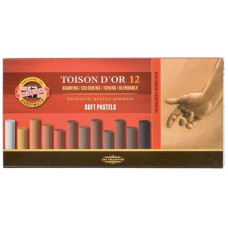 Набор пастели сухой Koh-i-Noor TOISON D'OR 12 шт коричневые оттенки